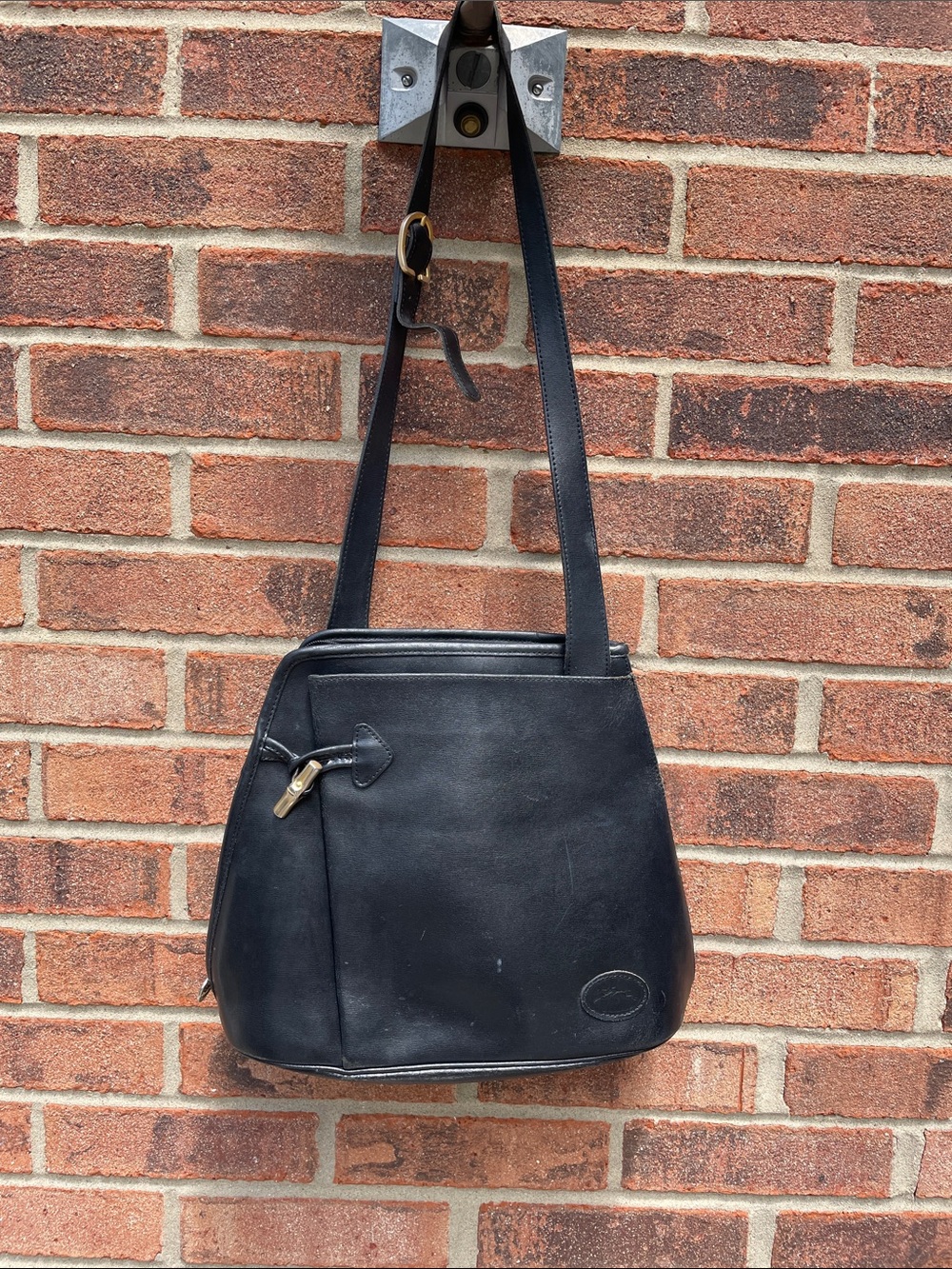 Vintage Longchamp Roseau Buckwt Leather Shoulder Bag